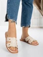 Papuci Dama cu Talpa Joasa 3AW307 BEIGE | MEI