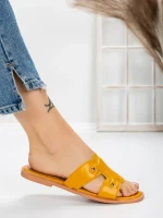 Papuci Dama cu Talpa Joasa 3AW307 YELLOW | MEI