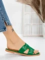 Papuci Dama cu Talpa Joasa 3AW307 GREEN | MEI