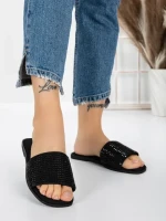 Papuci Dama cu Talpa Joasa 3AQ18 BLACK | MEI
