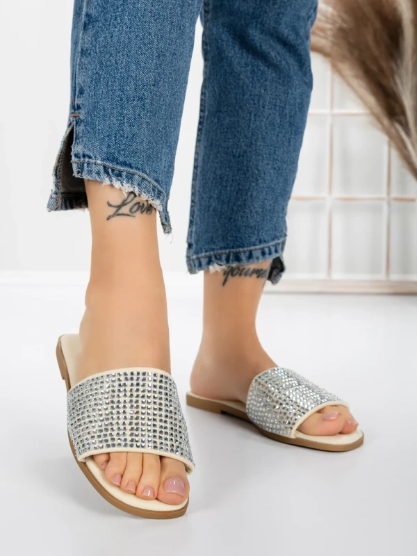 Papuci Dama cu Talpa Joasa 3AQ18 BEIGE | MEI