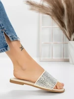 Papuci Dama cu Talpa Joasa 3AQ18 BEIGE | MEI