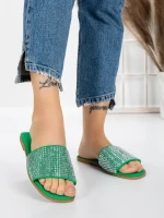 Papuci Dama cu Talpa Joasa 3AQ18 GREEN | MEI