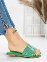 Papuci Dama cu Talpa Joasa 3AQ18 GREEN | MEI