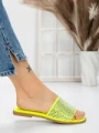 Papuci Dama cu Talpa Joasa 3AQ18 VERDE FLUORESCENT | MEI