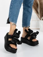 Papuci Dama cu Platforma 3WL229 BLACK | MEI