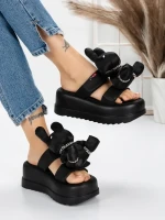 Papuci Dama cu Platforma 3WL229 BLACK | MEI