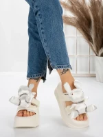 Papuci Dama cu Platforma 3WL229 WHITE | MEI