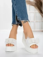 Papuci Dama cu Platforma 3AW326 WHITE | MEI
