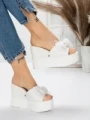 Papuci Dama cu Platforma 3AW326 WHITE | MEI