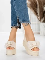 Papuci Dama cu Platforma 3AW326 BEIGE | MEI
