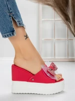 Papuci Dama cu Platforma 3AW326 RED | MEI