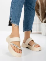 Papuci Dama cu Talpa Joasa 3AW291 BEIGE | MEI