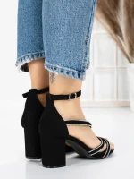 Sandale Dama cu Toc Gros 3AXKK188 BLACK | MEI