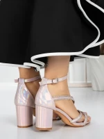 Sandale Dama cu Toc Gros 3AXKK188 CHAMPAGNE | MEI