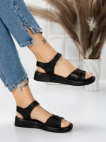 Sandale Dama cu Talpa Joasa 5XJ56 BLACK | MEI