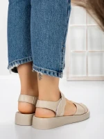 Sandale Dama cu Talpa Joasa 5XJ56 BEIGE | MEI
