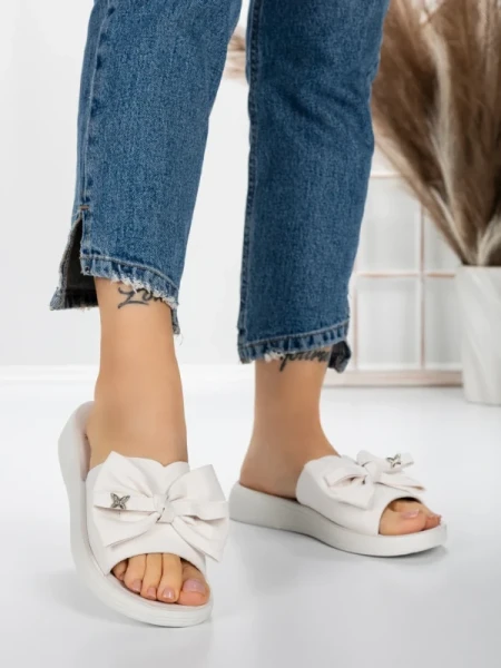 Papuci Dama cu Talpa Joasa 5XJ57 WHITE | MEI