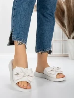 Papuci Dama cu Talpa Joasa 5XJ57 WHITE | MEI