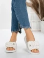 Papuci Dama cu Talpa Joasa 5XJ57 WHITE | MEI