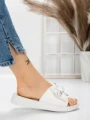 Papuci Dama cu Talpa Joasa 5XJ57 WHITE | MEI