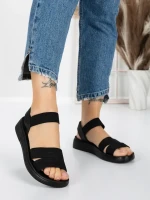 Sandale Dama cu Talpa Joasa 5XJ65 BLACK | MEI