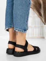 Sandale Dama cu Talpa Joasa 5XJ65 BLACK | MEI