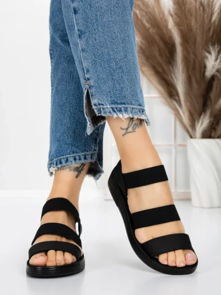 Sandale Dama cu Talpa Joasa 5XJ66 BLACK | MEI