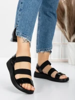 Sandale Dama cu Talpa Joasa 5XJ66 BLACK | MEI