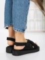 Sandale Dama cu Talpa Joasa 5H17 BLACK | MEI