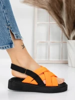 Sandale Dama cu Talpa Joasa 5H17 ORANGE | MEI