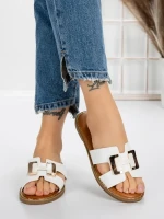 Papuci Dama cu Talpa Joasa 5PT2 WHITE | MEI