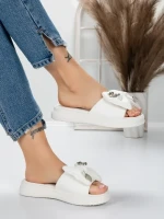 Papuci Dama cu Talpa Joasa 5WL21 WHITE | MEI