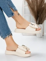 Papuci Dama cu Talpa Joasa 5WL21 BEIGE | MEI