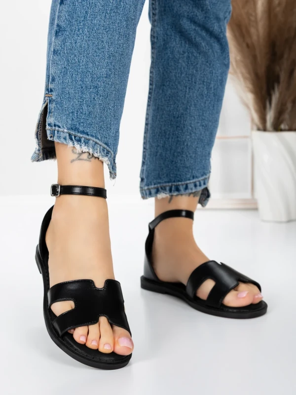 Sandale Dama cu Talpa Joasa 5PT6 BLACK | MEI
