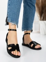 Sandale Dama cu Talpa Joasa 5PT6 BLACK | MEI