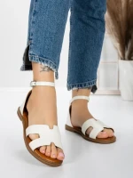 Sandale Dama cu Talpa Joasa 5PT6 WHITE | MEI