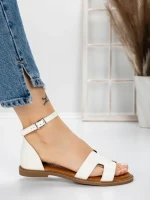 Sandale Dama cu Talpa Joasa 5PT6 WHITE | MEI