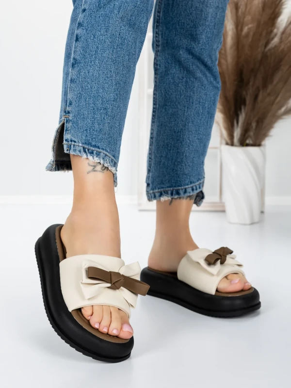 Papuci Dama cu Talpa Joasa 3AW310 BEIGE | MEI