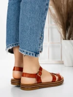 Sandale Dama cu Talpa Joasa 3GZ37 BROWN | MEI