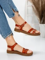 Sandale Dama cu Talpa Joasa 3GZ37 BROWN | MEI