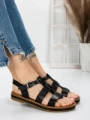 Sandale Dama cu Talpa Joasa 3GZ38 BLACK | MEI
