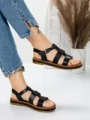 Sandale Dama cu Talpa Joasa 3GZ38 BLACK | MEI