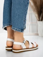 Sandale Dama cu Talpa Joasa 3GZ38 WHITE | MEI
