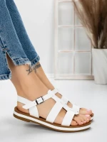 Sandale Dama cu Talpa Joasa 3GZ38 WHITE | MEI