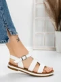 Sandale Dama cu Talpa Joasa 3GZ38 WHITE | MEI