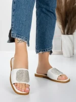 Papuci Dama cu Talpa Joasa 3AW308 WHITE | MEI