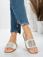 Papuci Dama cu Talpa Joasa 3AW308 WHITE | MEI