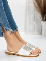 Papuci Dama cu Talpa Joasa 3AW308 WHITE | MEI