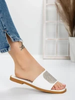 Papuci Dama cu Talpa Joasa 3AW308 WHITE | MEI